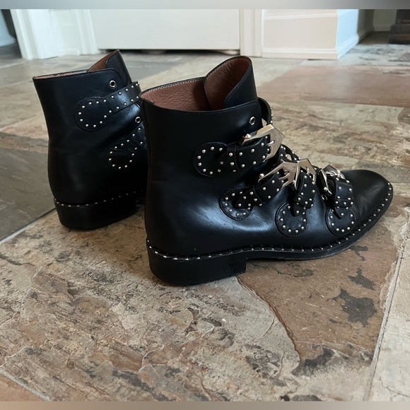 Givency Black Leather Buckle Moto Boots Size 41 EUR Size 11 US - Picture 7 of 10